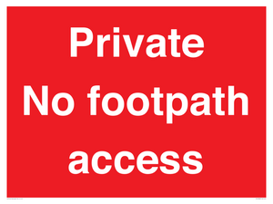 Private No footpath access